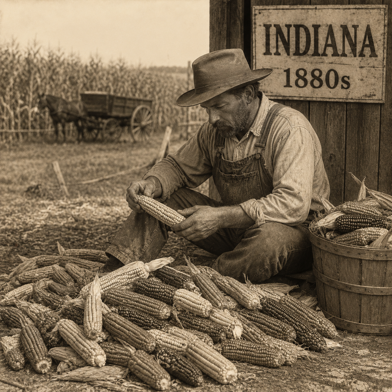 AI generated image of sorting ears at harvest
