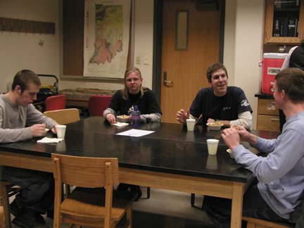 sharing a meal before the meeting