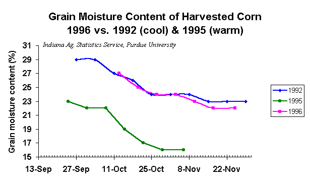 Corn grain moisture content