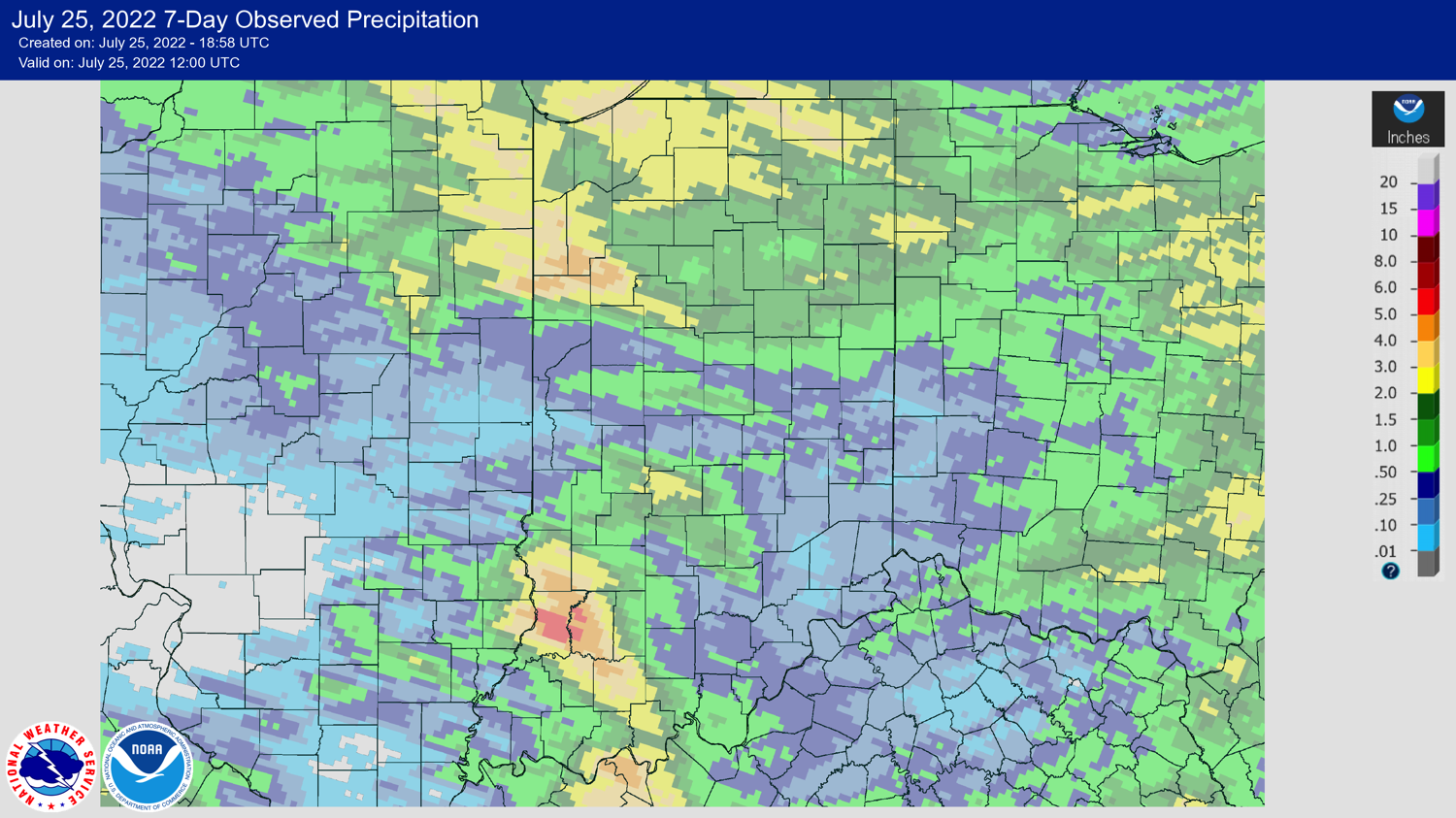 7-day observed rainfall