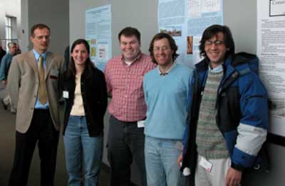 Graduate students present with Dr. Vyn, North Central ASA Conference, Moline, IL, March 16-17, 2004